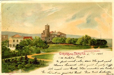 Erwin Spindler Ansichtskarte Teplitz-Schlackenburg