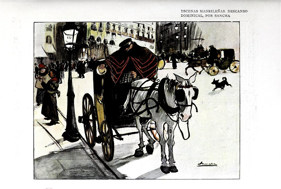 Escenas Madrileñas. Descanso dominical, por Sancha