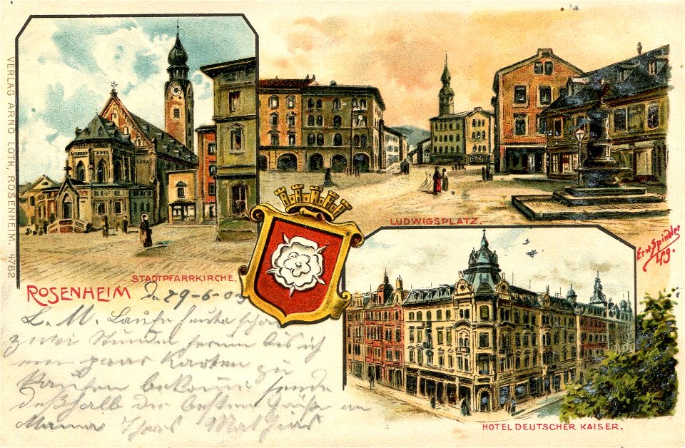 Erwin Spindler Ansichtskarte Rosenheim-Stadtpfarrkirche