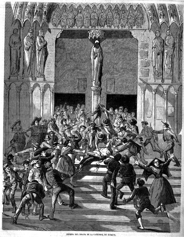 Escena del drama de la catedral de Burgos, de Urrabieta