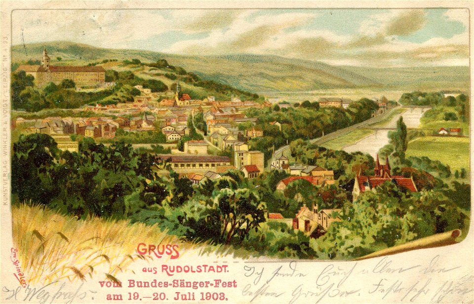 Erwin Spindler Ansichtskarte Rudolstadt-Zusatztext