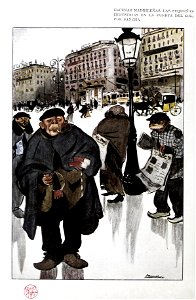 Escenas madrileñas. Las pequeñas industrias en la Puerta del Sol, por Sancha