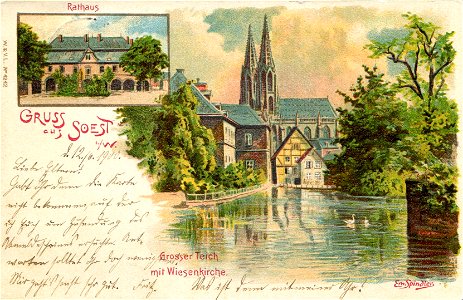 Erwin Spindler Ansichtskarte Soest-Rathaus