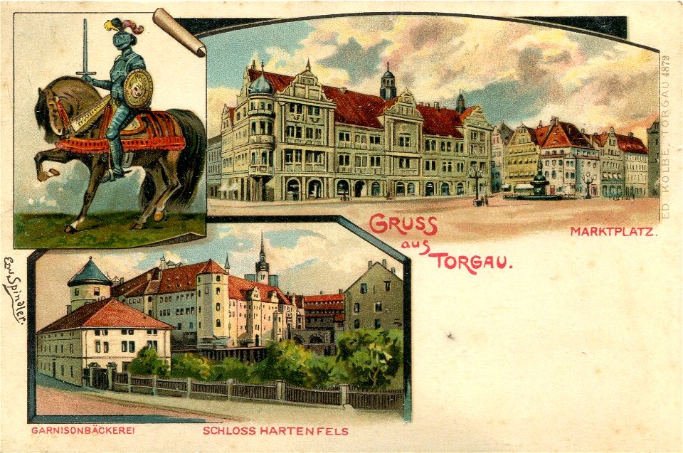 Erwin Spindler Ansichtskarte Torgau-Markt