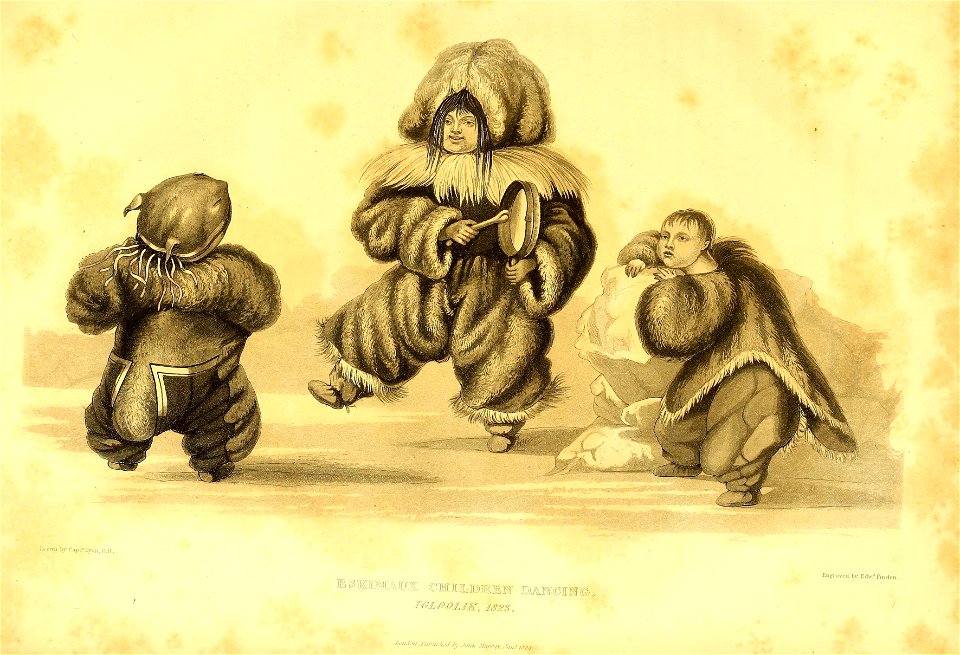 Eskimaux children dancing. Igloolik, 1823. - John Carter Brown Library