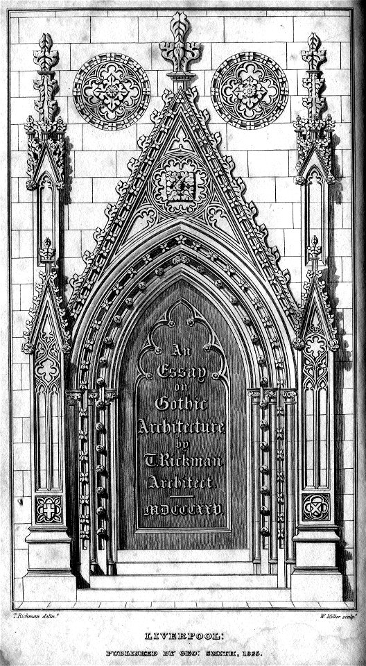 Essay on Gothic Architecture fontispiece engraving by William Miller after Thomas Rickman