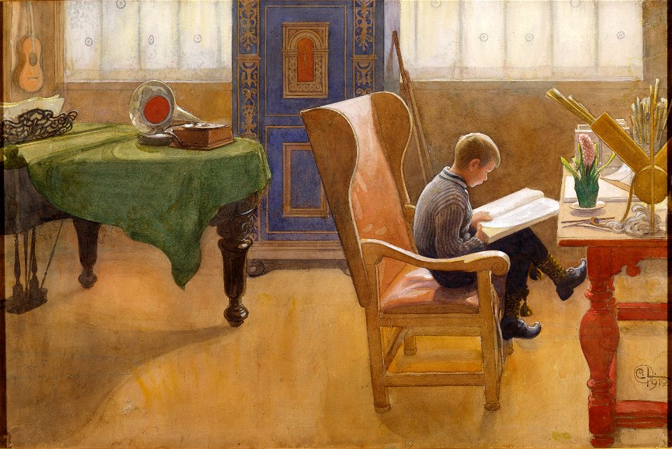 Esbjörn at the Study Corner (Carl Larsson) - Nationalmuseum - 26034