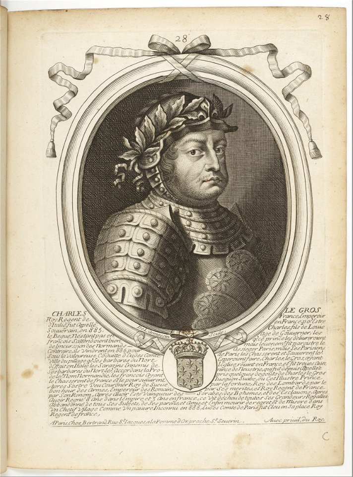 Estampes par Nicolas de Larmessin.f037.Charles III, dit le Gros, empereur d'Occident