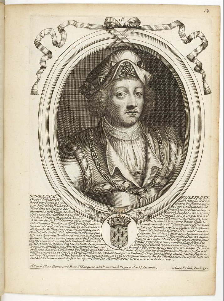 Estampes par Nicolas de Larmessin.f027.Dagobert II, roi des Francs