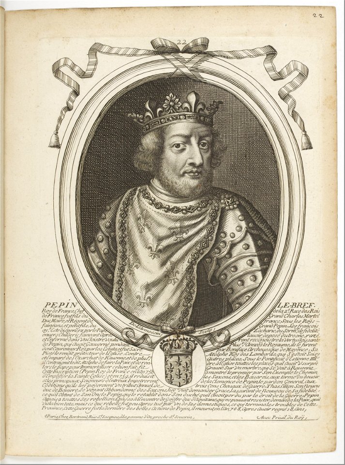 Estampes par Nicolas de Larmessin.f031.Pépin le Bref, roi des Francs