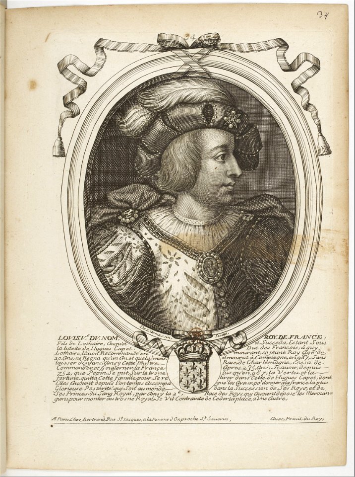 Estampes par Nicolas de Larmessin.f043.Louis V, roi des Francs