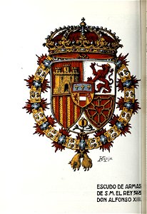 Escudo de armas de S.M. el rey don Alfonso XIII, por Arija