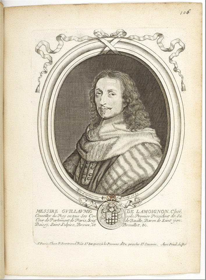 Estampes par Nicolas de Larmessin.f114.Guillaume I de Lamoignon, conseiller du roi