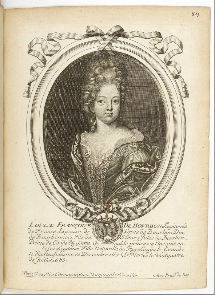 Estampes par Nicolas de Larmessin.f092. Louise Françoise de Bourbon