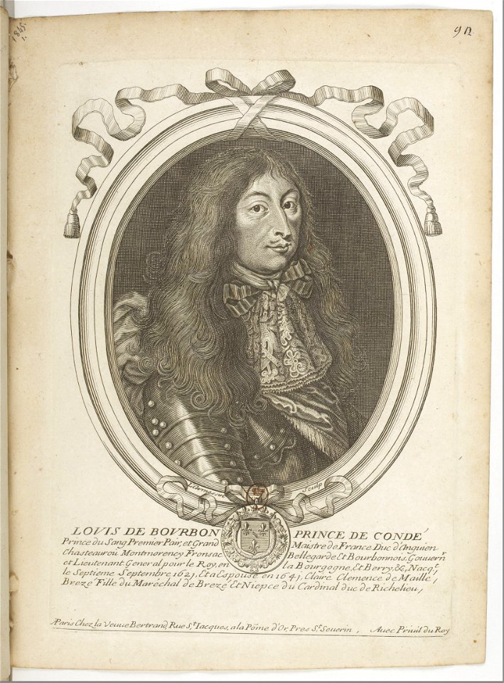 Estampes par Nicolas de Larmessin.f100.Louis de Bourbon, prince de Condé