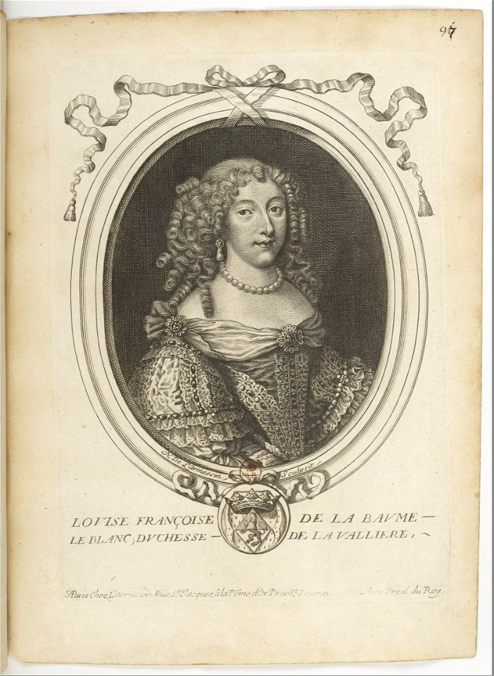 Estampes par Nicolas de Larmessin.f105.Françoise-Louise de la Baume le Blanc, duchesse de La Vallière