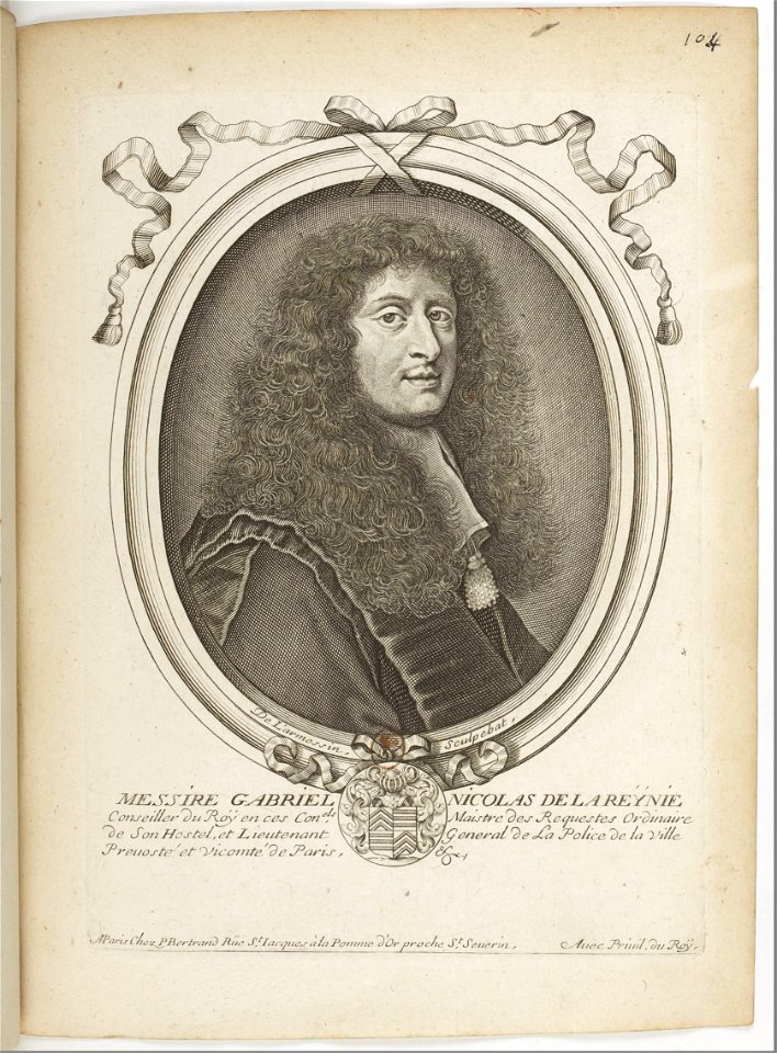 Estampes par Nicolas de Larmessin.f112.Gabriel-Nicolas de la Reynie, lieutenant général de police