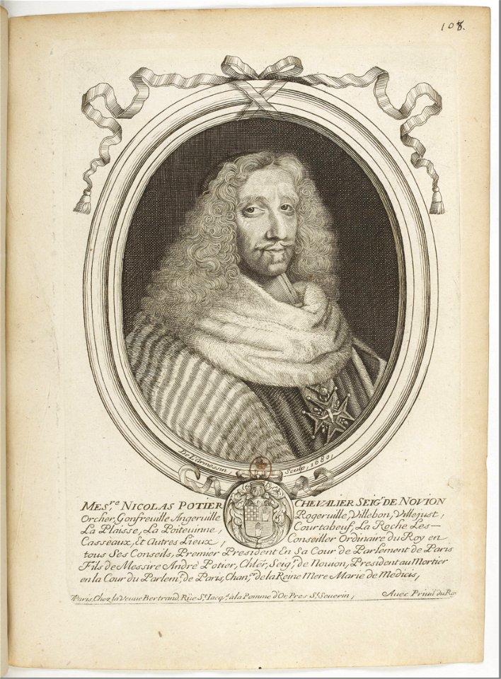 Estampes par Nicolas de Larmessin.f116.Nicolas Potier de Novion, conseiller du roi
