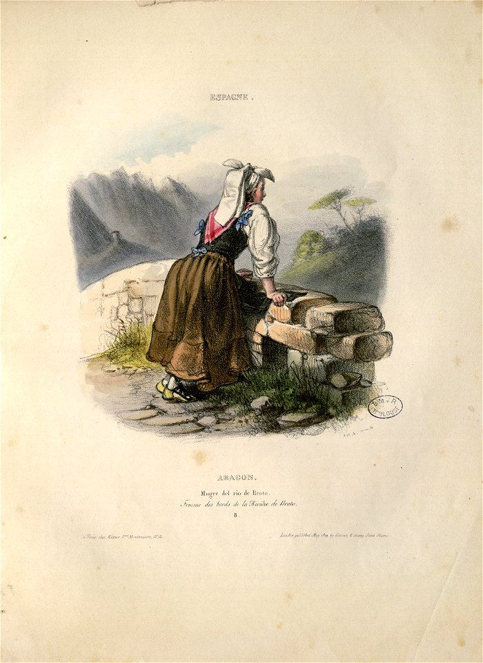 Espagne - Aragon - Muger (sic) del rio de Broto = Femme des bords de la rivière de Broto - Fonds Ancely - B315556101 A GAVARNI 2 011