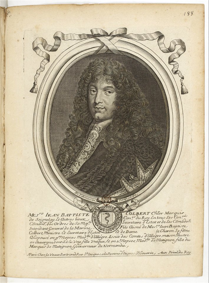 Estampes par Nicolas de Larmessin.f192.Jean-Baptiste Colbert, contrôleur général des finances de France