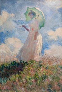 Essai de figure en plein-air, Femme à l'ombrelle tournée vers la gauche - Claude Monet