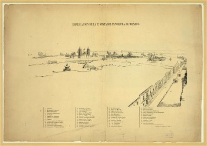 Esplicacion de la 1a. vista del panorama de Mexico - imprenta lito callejon de Sa. Clara 8. LCCN2006677455