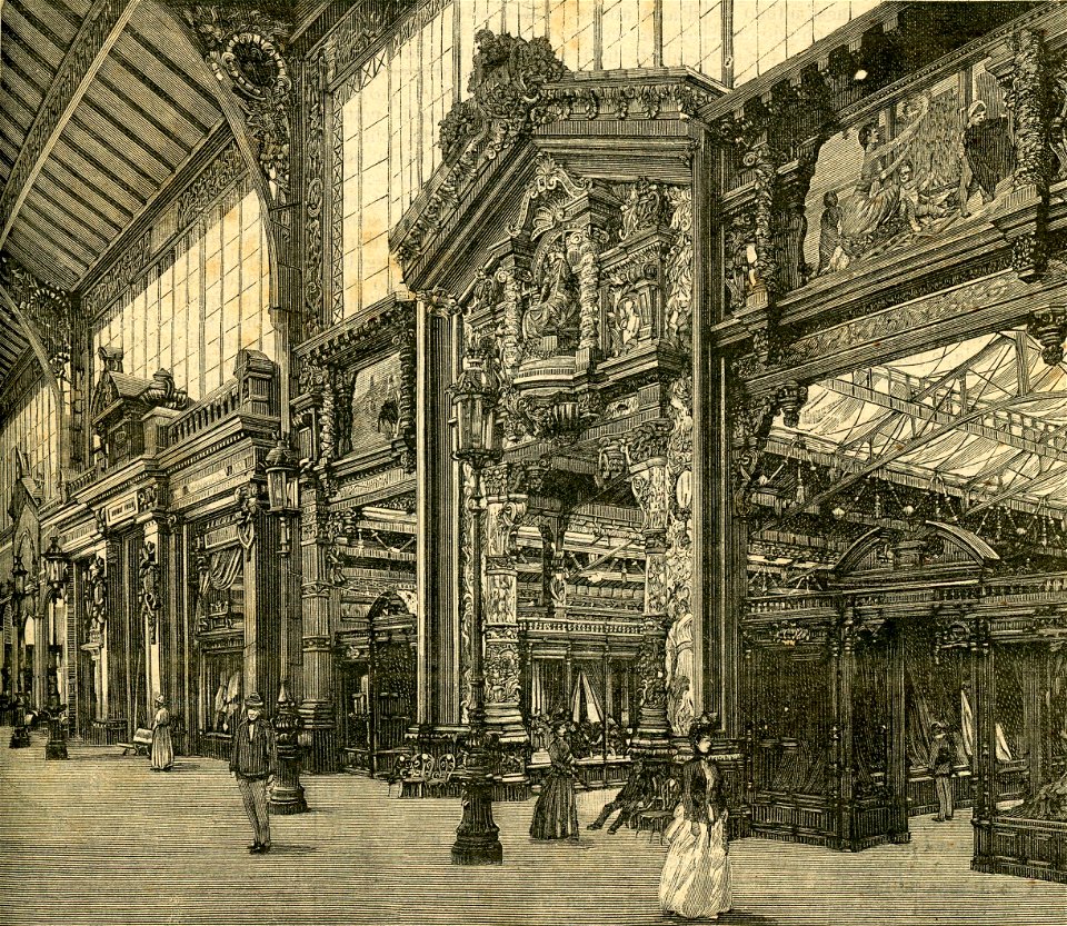 Esposizione di Parigi. – Ingresso della sezione Lane e Tessuti