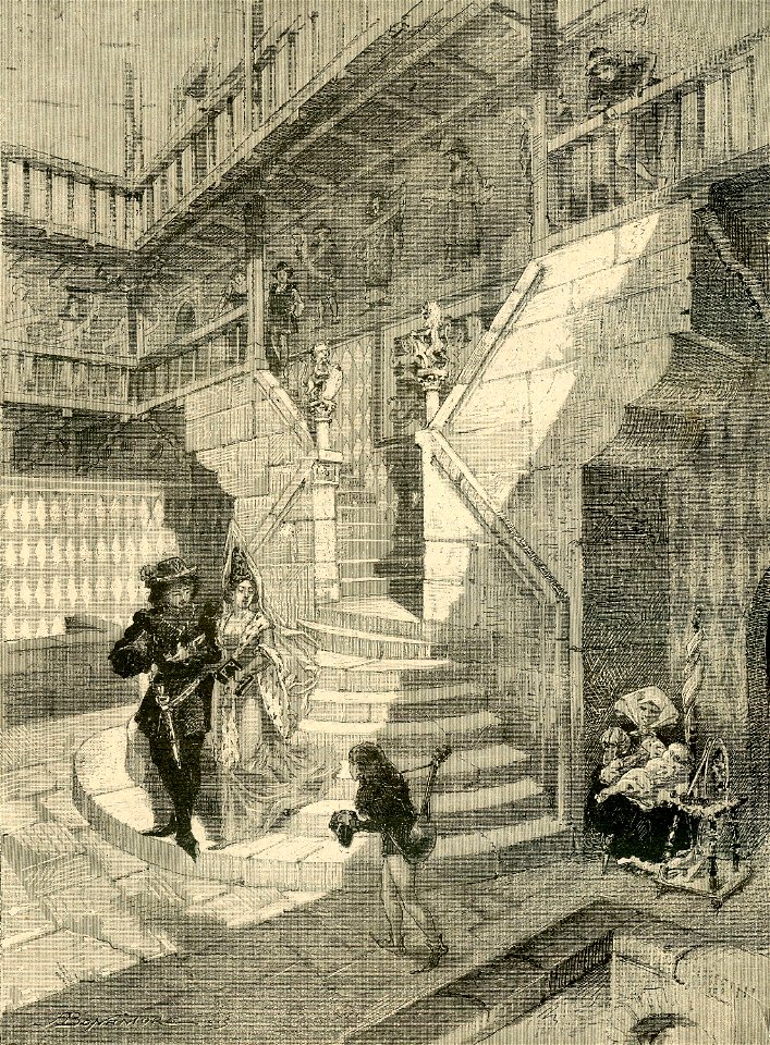Esposizione Nazionale di Torino cortile del Castello Medioevale