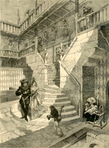 Esposizione Nazionale di Torino cortile del Castello Medioevale