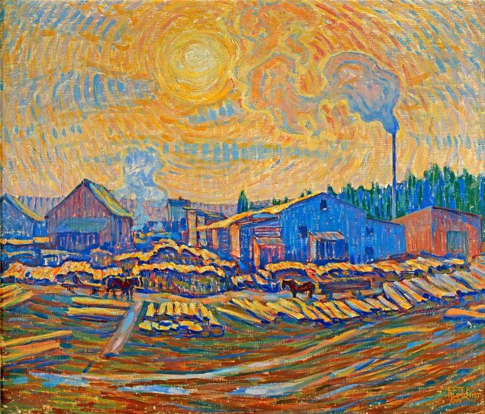 Ester Almqvist - The Sawmill, December sun - Google Art Project