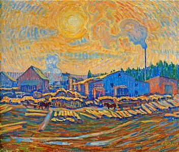 Ester Almqvist - The Sawmill, December sun - Google Art Project