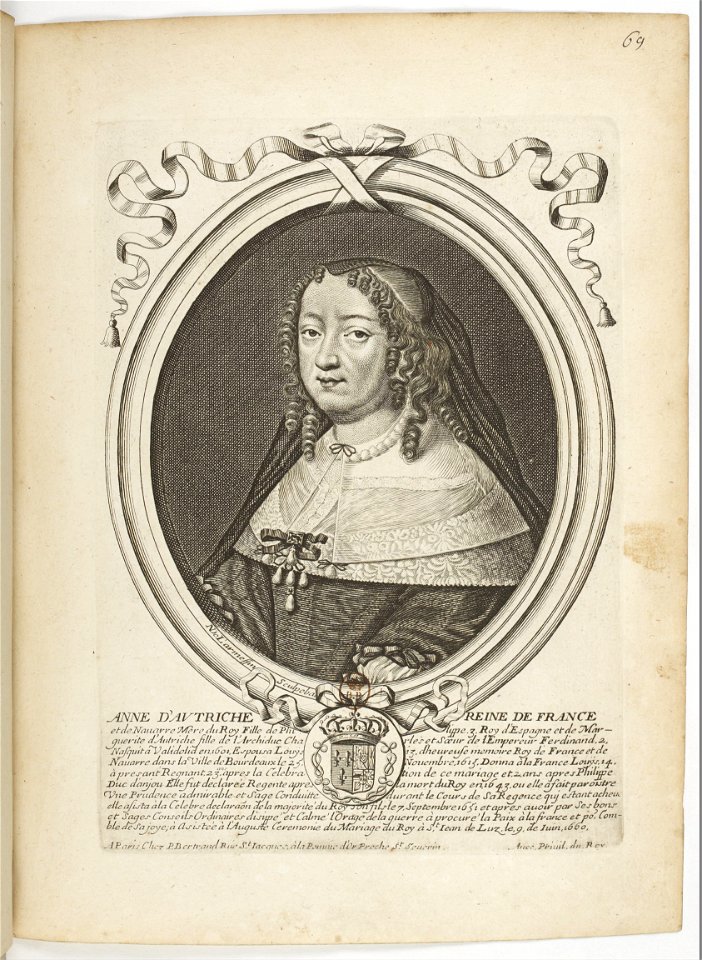 Estampes par Nicolas de Larmessin.f078.Anne d'Autriche, reine de France
