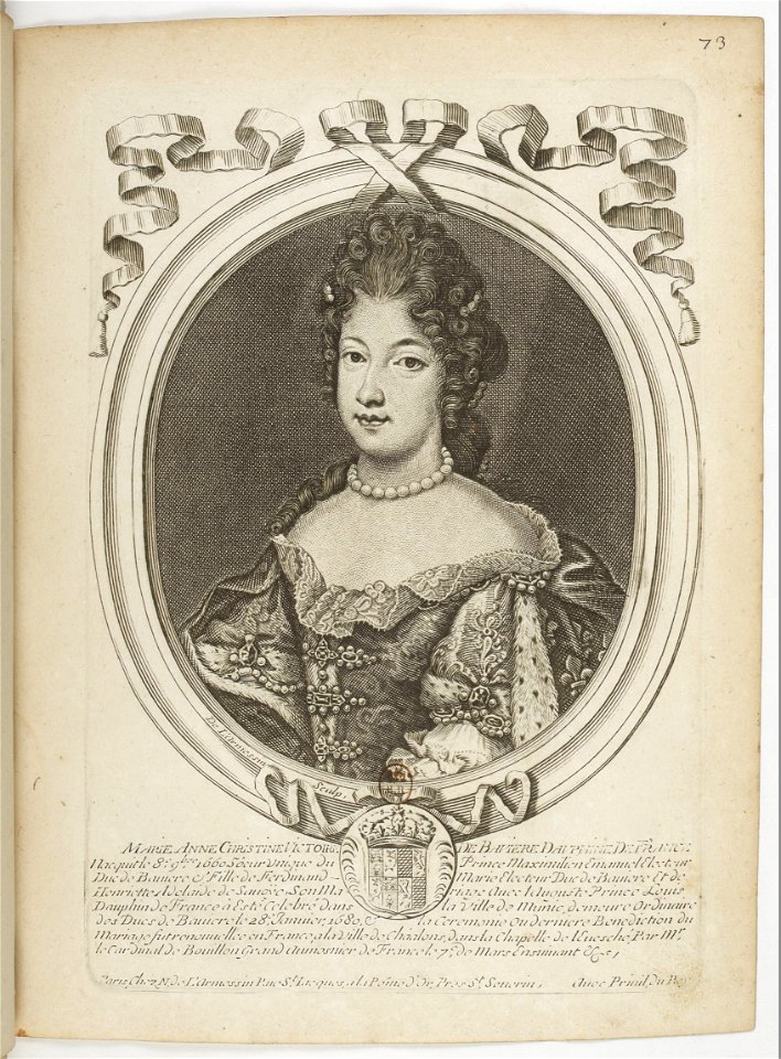 Estampes par Nicolas de Larmessin.f082.Marie Anne Christine Victoire de Bavière, dauphine de France
