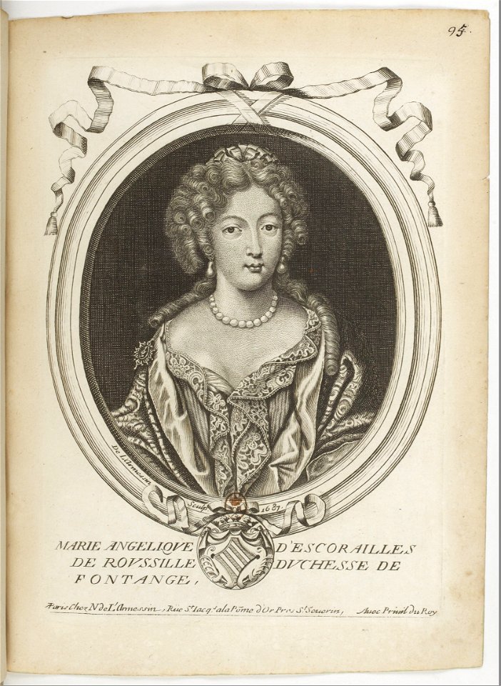 Estampes par Nicolas de Larmessin Marie Angélique de Scorailles, duchesse de Fontanges