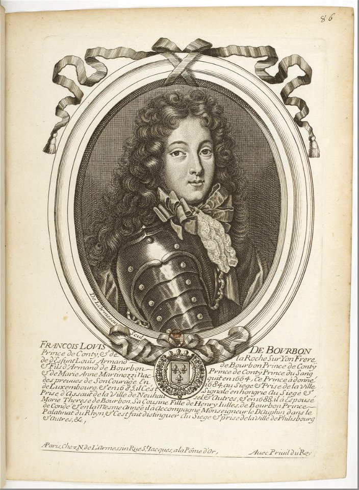 Estampes par Nicolas de Larmessin.f095. François Louis de Bourbon, prince de Conti