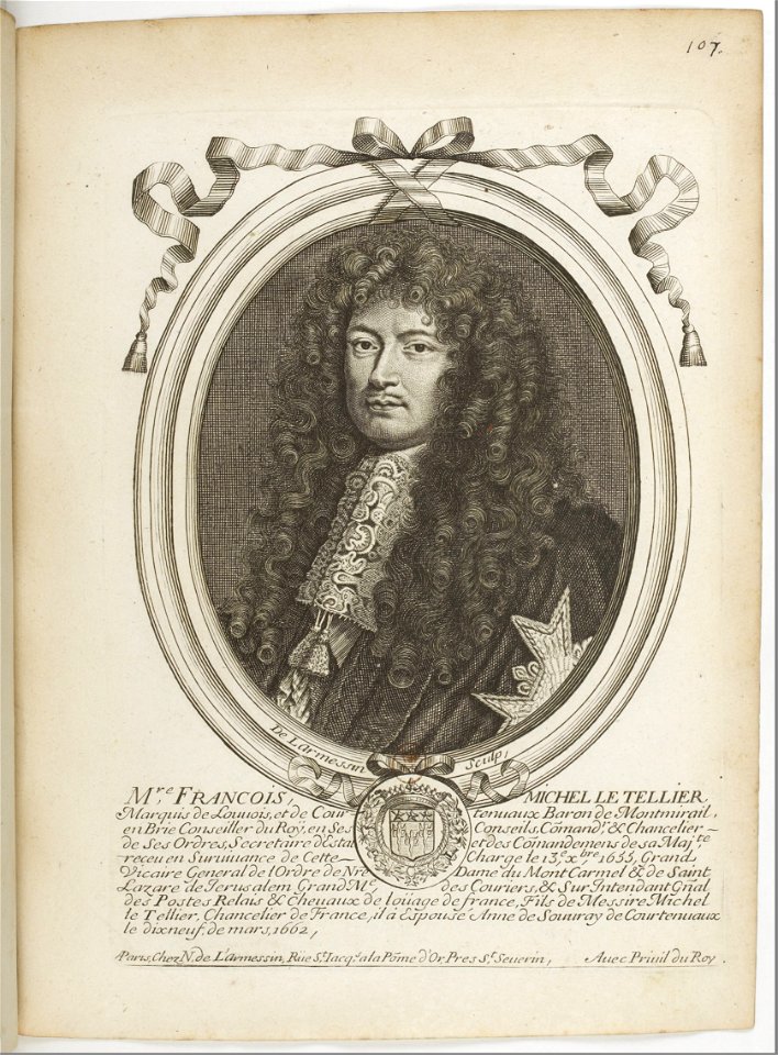 Estampes par Nicolas de Larmessin.f115.François Michel le Tellier, marquis de Louvois