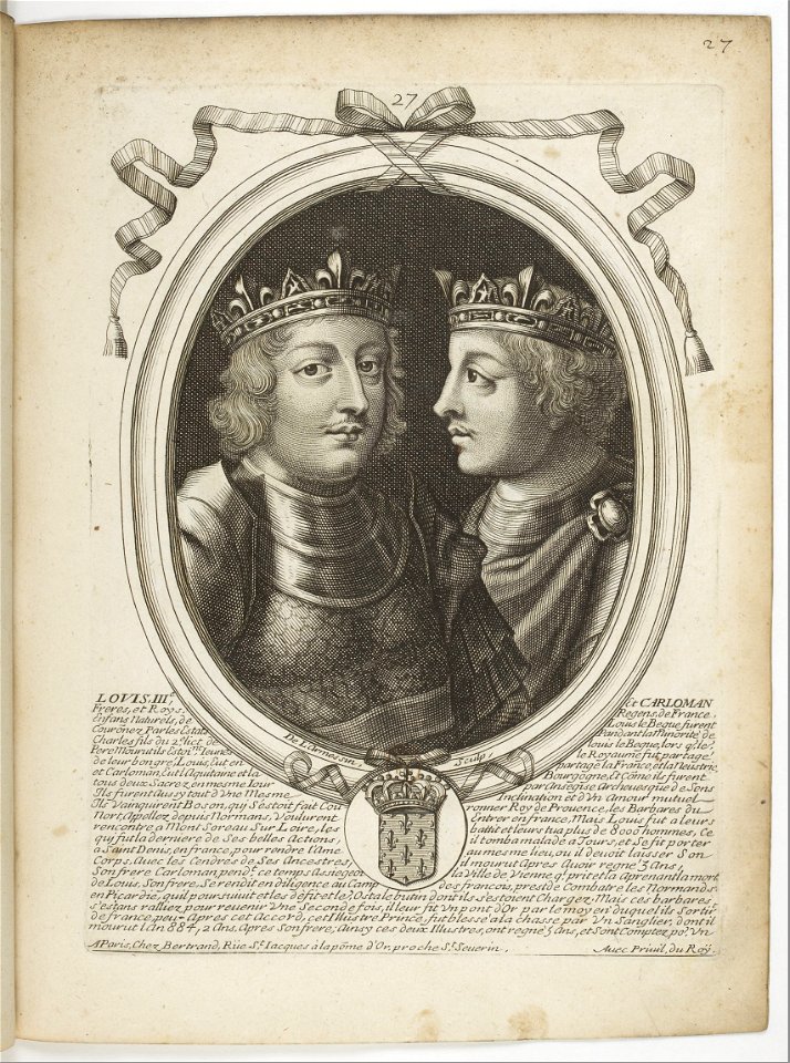 Estampes par Nicolas de Larmessin.f036.Louis III et Carloman, rois des Francs