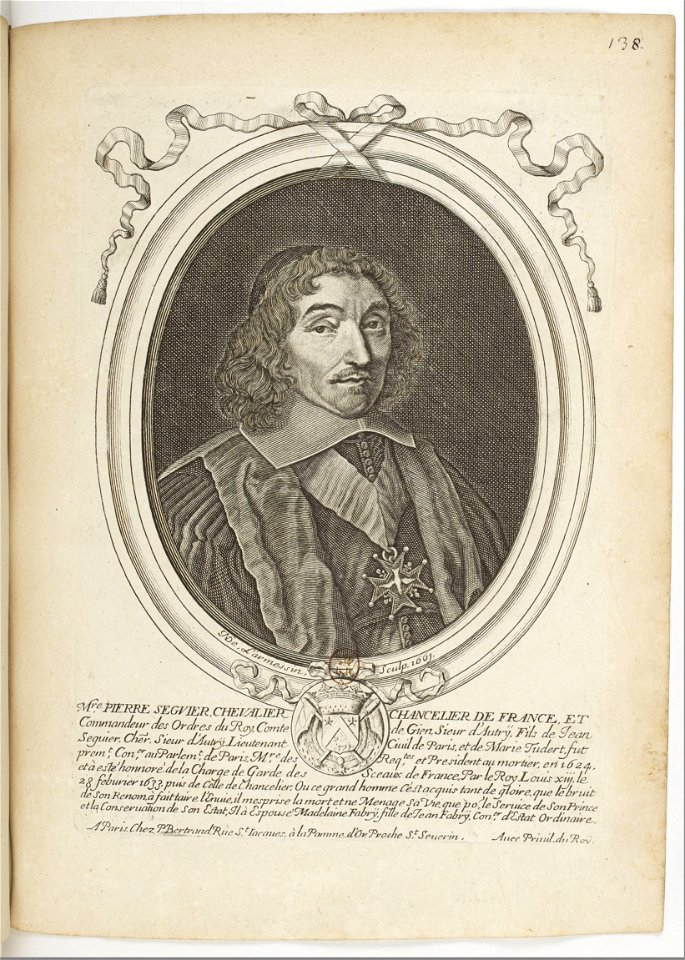 Estampes par Nicolas de Larmessin.f144.Pierre Séguier, chancelier de France