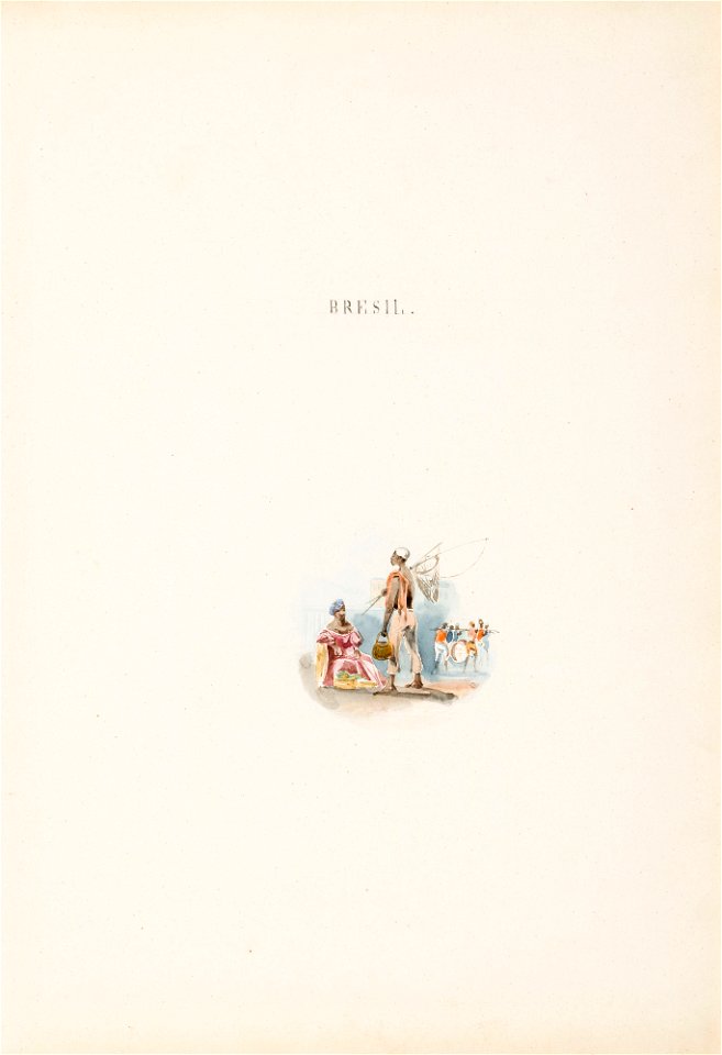 Estudo para frontispício Bresil, da Coleção Brasiliana Iconográfica