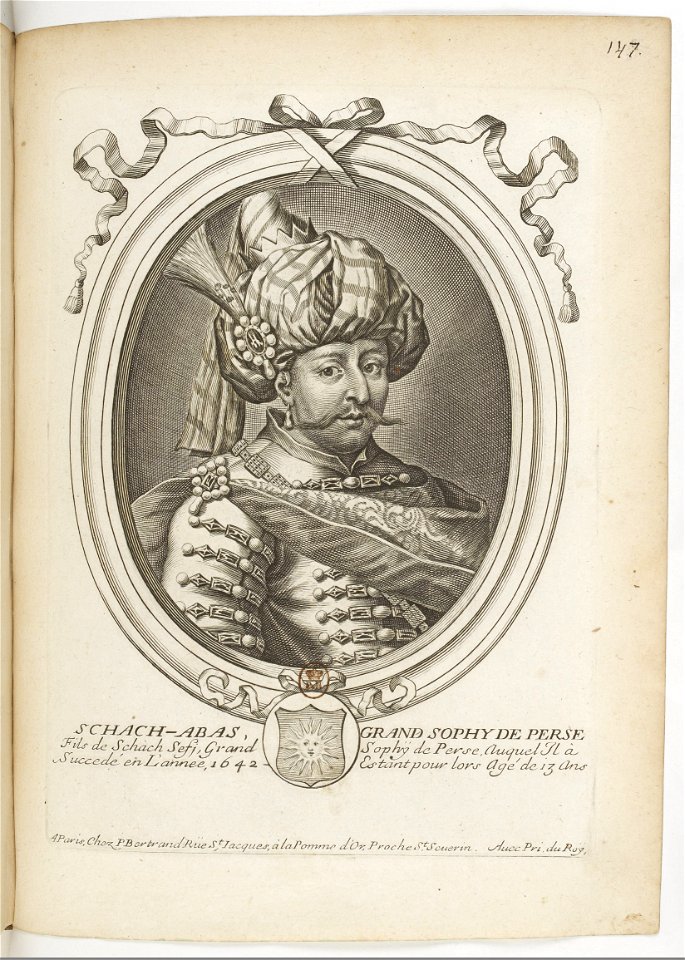 Estampes par Nicolas de Larmessin.f152.Schach-Abas, grand Sophi de Perse