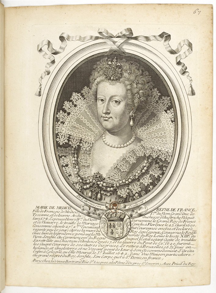 Estampes par Nicolas de Larmessin.f076.Marie de Médicis, reine de France