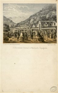 Etablissement thermal et marchands espagnols (Luchon) - Fonds Ancely - B315556101 A PAPIER 2 003