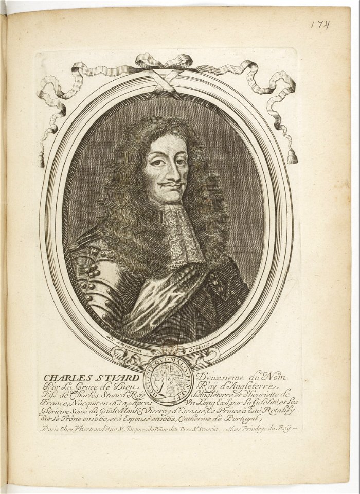 Estampes par Nicolas de Larmessin.f179.Charles II, roi d'Angleterre d'Écosse et d'Irlande