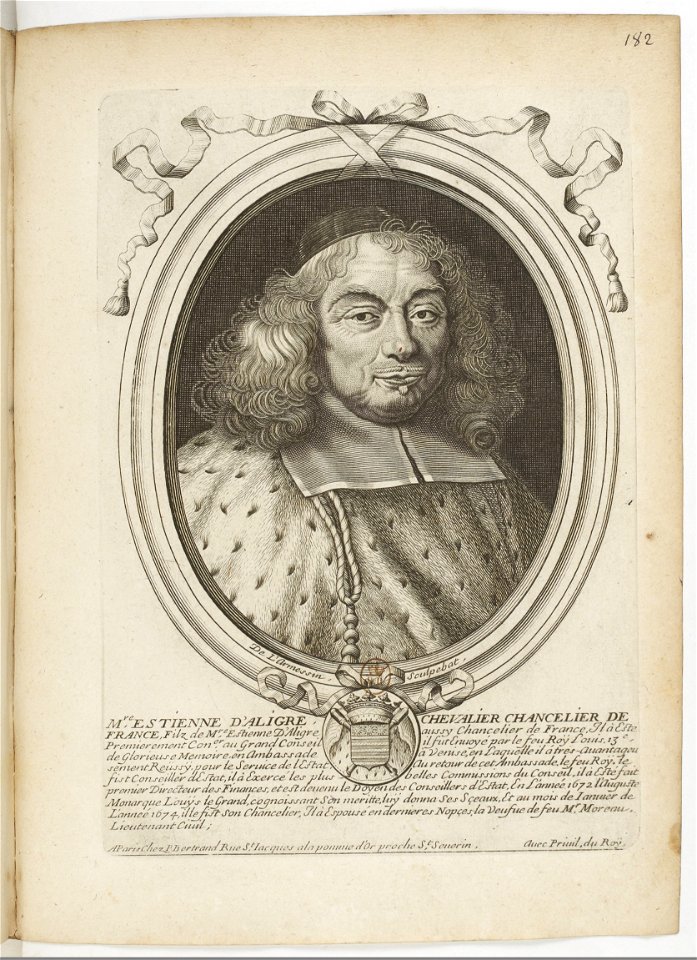 Estampes par Nicolas de Larmessin.f187.Étienne II d'Aligre, chancelier de France