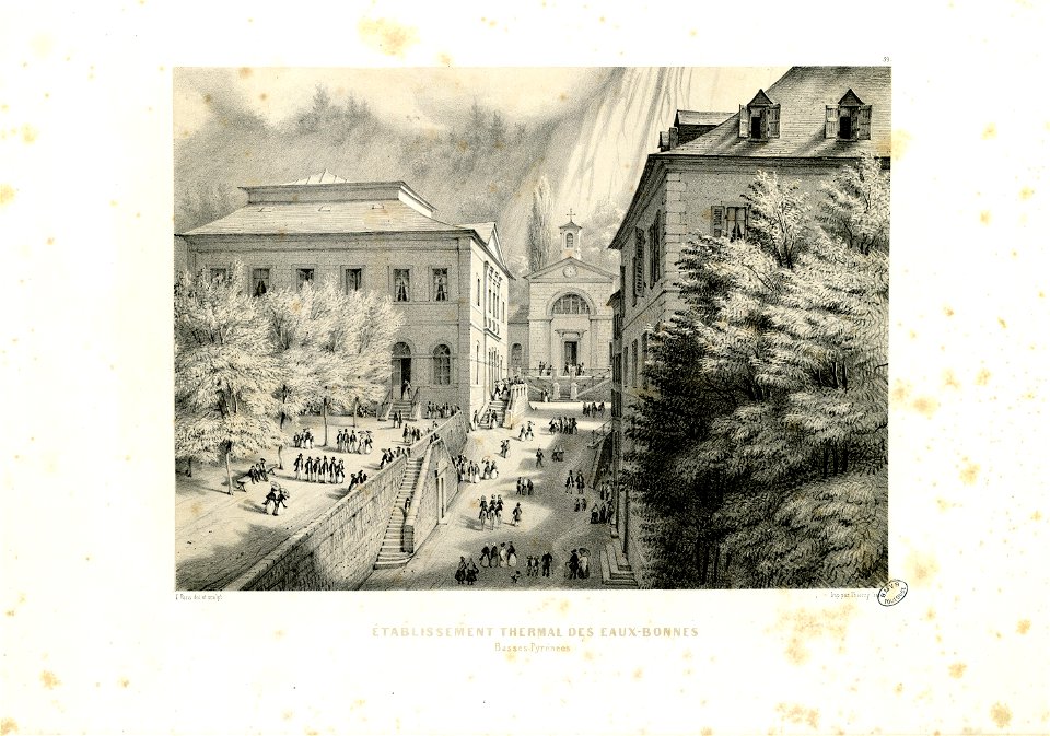 Etablissement thermal des Eaux-Bonnes (Basses-Pyrénées) - Fonds Ancely - B315556101 A PARIS 1 050