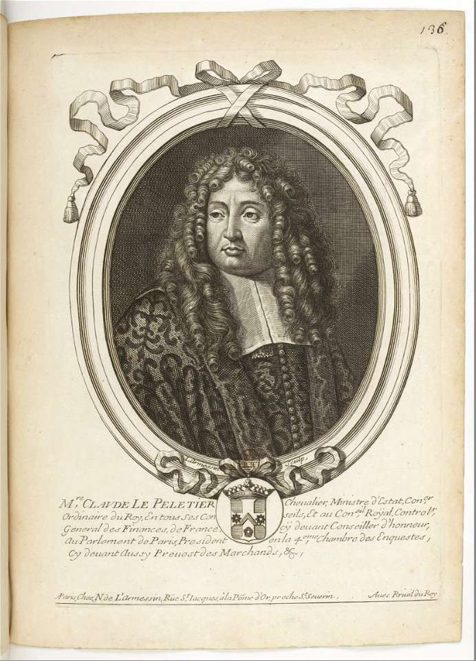 Estampes par Nicolas de Larmessin.f142.Claude le Pelletier, prévôt des marchands de Paris