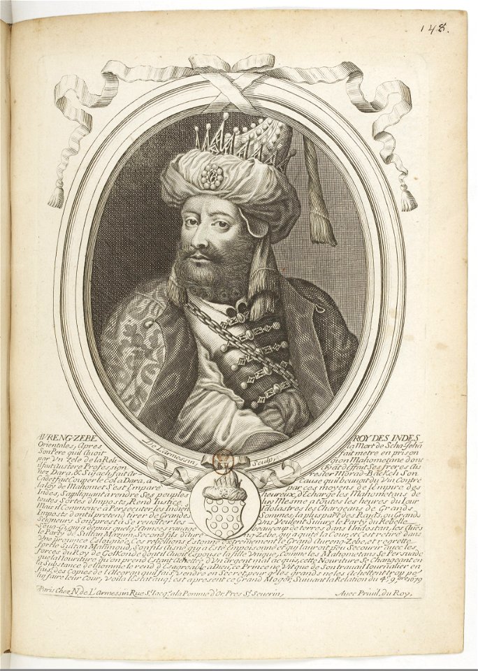 Estampes par Nicolas de Larmessin.f153.Aurangzeb, grand moghol