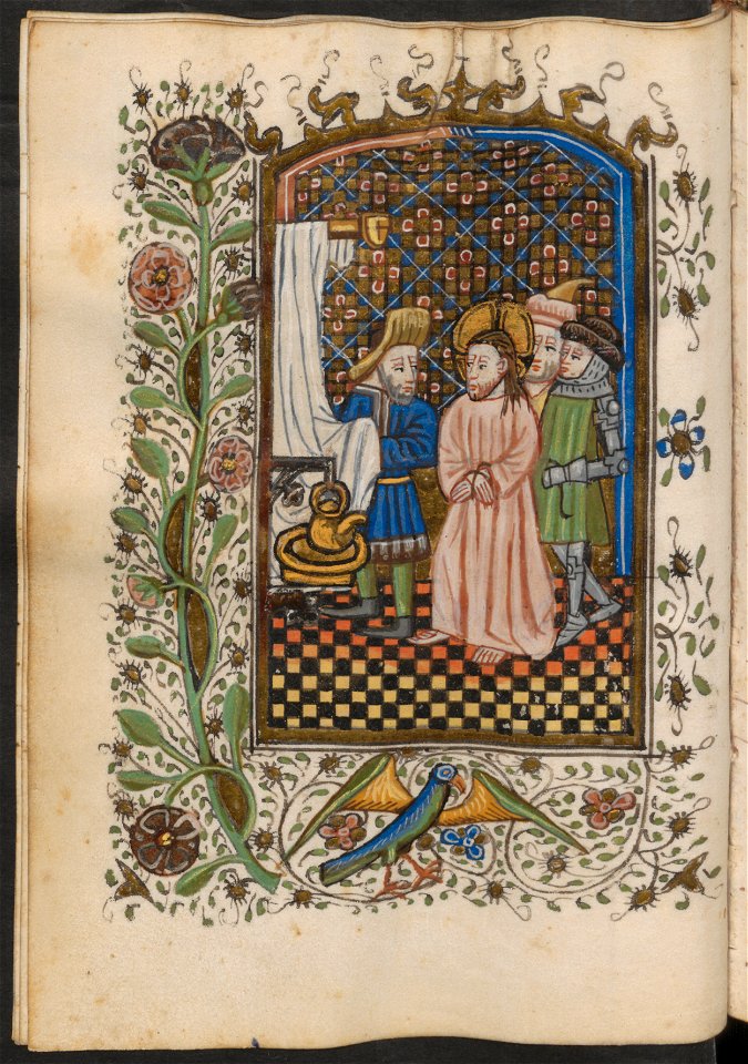Getijdenboek-UBU Hs. 5 J 27-f.042v-Christus voor Pontius Pilatus