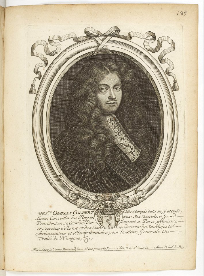 Estampes par Nicolas de Larmessin.f193.Charles Colbert de Croissy, conseiller du roi
