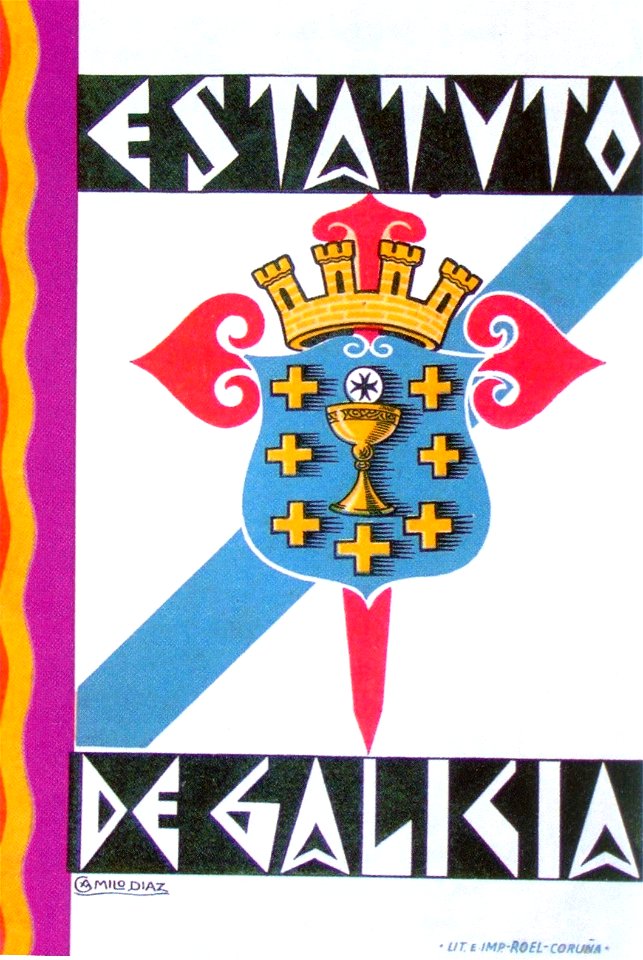 Estatuto de Galicia, Camilo Díaz Baliño, Litografía e Imprenta Roel, Coruña, 1932